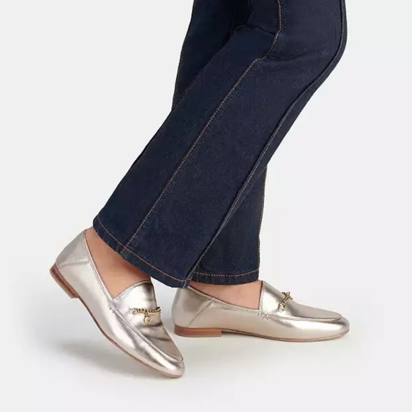 COACH | BNIB Metallic Gold Leather Hanna Loafer (Size 9.5) - Picture 3 of 13